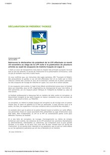 Frédéric Thiriez - Communiqué de Presse LFP Officiel