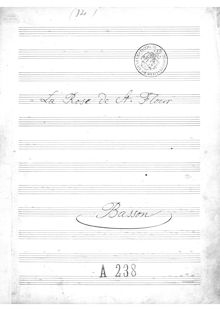 Partition basson, La rose de Saint-Flour, Opérette en un acte, Offenbach, Jacques