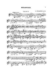 Partition violons II, 4 pièces, Nápravník, Eduard