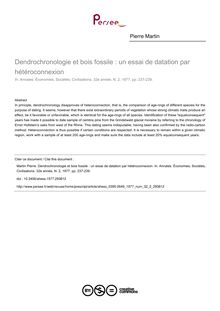 Dendrochronologie et bois fossile : un essai de datation par hétéroconnexion - article ; n°2 ; vol.32, pg 237-239