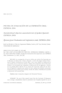Prueba de evaluación de la expresión oral: EXPRESA 2004