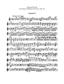 Partition violons II, en Nature s Realm, V přírodě, Dvořák, Antonín