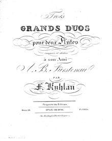 Partition parties complètes, 3 Grand duos pour 2 flûtes, Op.39, Kuhlau, Friedrich
