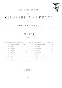 Partition complète, Foglie sparse, Album di sei Pezzi, Martucci, Giuseppe