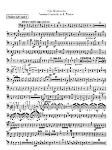 Partition timbales, violon Concerto [No.2], E Minor, Mendelssohn, Felix