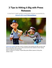 3 Tips to Hitting it Big with Press Releases