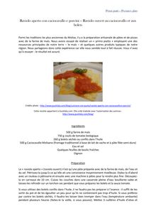 Raviolo ouvert au caciocavallo et aux bolets - recette du Molise