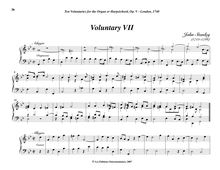 Partition Voluntary VII (G minor), Bénévoles Op. V, Stanley, John