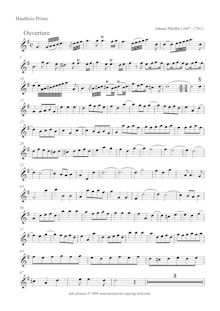 Partition hautbois 1, Ouverture en G major pour 2 hautbois, cordes et continuo
