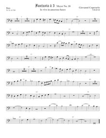 Partition viole de basse, Fantasia pour 5 violes de gambe, RC 67