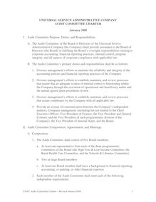 AUDIT COMMITTEE CHARTER 