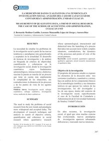 LA MEDICIÓN DE DATOS CUALITATIVOS, UNA TENDENCIA EN INVESTIGACIÓN SOCIAL: ANÁLISIS DEL CASO DE LA FACULTAD DE CONTADURÍA Y ADMINISTRACIÓN, UNIDAD CULIACÁN (Measurement of qualitative data, a trend in social research: the case of the school of accounting and administration, Culiacan unit)