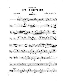 Partition de violoncelle, quatuor No.8, Motifs de  I puritani 