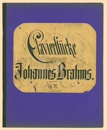Partition complète, 8 Klavierstücke, 8 Piano Pieces, Brahms, Johannes