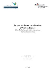 Le patrimoine en canalisations d&#39;AEP en France
