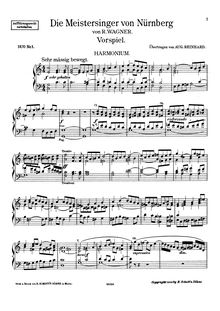Partition Harmonium , partie, Die Meistersinger von Nürnberg, Wagner, Richard