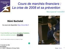 Cours de marchés financiers : La crise de 2008 et sa prévention