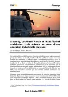 Sikorsky, Lockheed Martin et l’État fédéral américain : trois acteurs au cœur d’une opération industrielle majeure