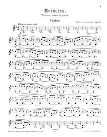 Partition de violon, Muiñiera, Op.32, G, Sarasate, Pablo de