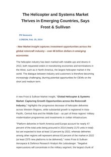 The Helicopter and Systems Market Thrives in Emerging Countries, Says Frost & Sullivan