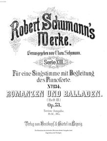 Partition complète, Romanzen und Balladen, Vol.III, Op.53, Schumann, Robert
