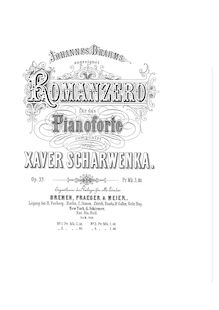 Partition complète, 4 Romanzero Stücke, Op.33, Scharwenka, Xaver