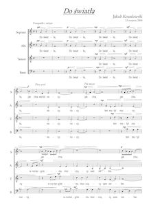 Partition chœur score, Do światła, Kowalewski, Jakub
