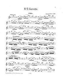 Partition , Gavotte - flûte , partie, 6 Salonstücke, Op.60, Sechs Salonstücke fur flöte und klavier