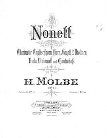 Partition violon 1, Nonett, Molbe, Heinrich
