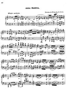 Partition No.6: Alla Marcia., 6 Morceaux, Op.14, Wilm, Nicolai von