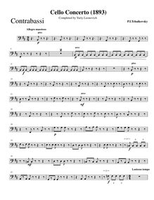 Partition Double Basses, violoncelle Concerto, B minor, Tchaikovsky, Pyotr