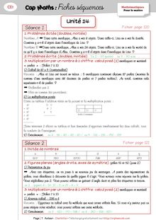 Mathématiques CP / CE1 – Cap Maths, période 5 (unités 11 à 15) - Unité 14 – CE1 Charlotte Unité 14 Organisation des séances CE1