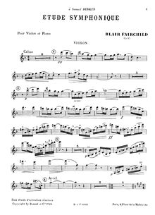 Partition de violon, Étude symphonique, Op.45, D minor