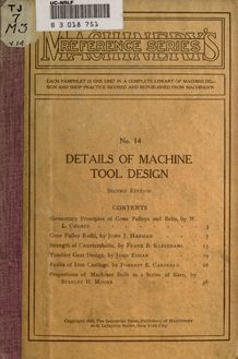 Details of machine tool design