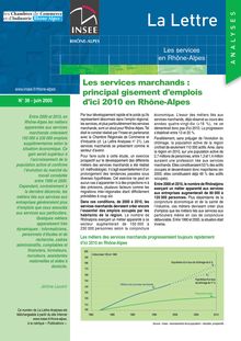 Les services marchands : principal gisement d emplois d ici 2010 en Rhône-Alpes