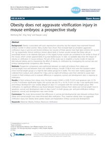 Obesity does not aggravate vitrification injury in mouse embryos: a prospective study