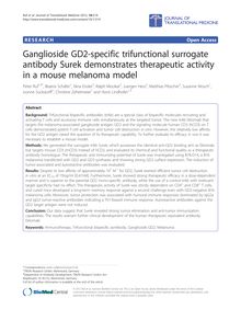 Ganglioside GD2-specific trifunctional surrogate antibody Surek demonstrates therapeutic activity in a mouse melanoma model