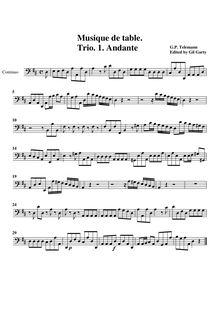 Partition Continuo (unfigured), Trio pour 2 flûtes et Continuo, TWV 42:D5