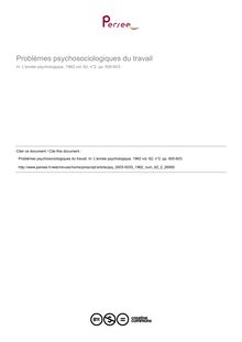 Problèmes psychosociologiques du travail - compte-rendu ; n°2 ; vol.62, pg 600-603