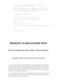 Midnight In Beauchamp Row - 1895