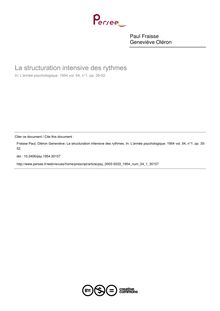 La structuration intensive des rythmes - article ; n°1 ; vol.54, pg 35-52
