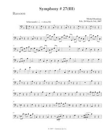 Partition basson, Symphony No.27, B-flat major, Rondeau, Michel par Michel Rondeau