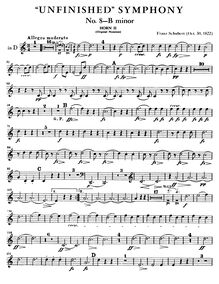 Partition cor 2 (D, E), Symphony No.8, Unvollendete (Unfinished)