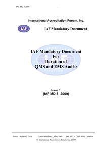 IAF-MD5-2009-QMS-EMS Audit Duration -Pub