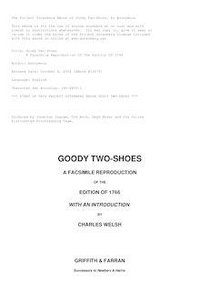 Goody Two-Shoes - A Facsimile Reproduction of the Edition of 1766