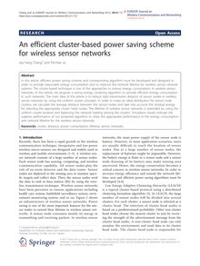An efficient cluster-based power saving scheme for wireless sensor networks