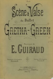 Partition couverture couleur, Gretna-Green, Ballet en un acte, Guiraud, Ernest