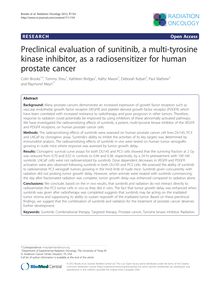 Preclinical evaluation of sunitinib, a multi-tyrosine kinase inhibitor, as a radiosensitizer for human prostate cancer