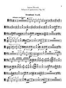 Partition Trombone 1/2, 3, Scherzo capriccioso, D♭ major, Dvořák, Antonín