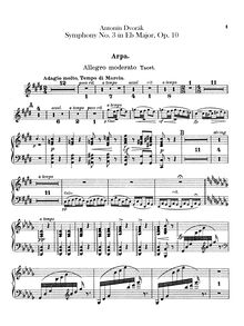 Partition harpe, Symphony No.3, Symfonie č.3, E♭ major, Dvořák, Antonín